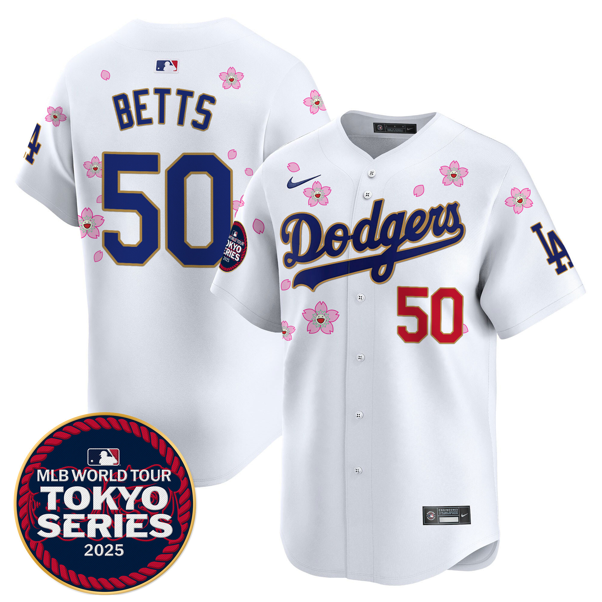 Men Los Angeles Dodgers 50 Betts Tokyo Series white Limited Stitched 2025 Jersey